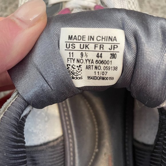 EUC Ladies Size 11 Adidas white and pink mesh 3d cushion lace up trainers - Picture 7 of 13